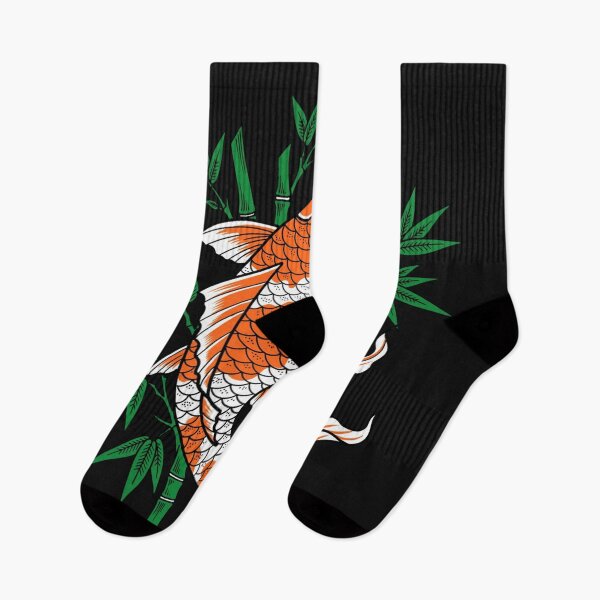 Item preview, Koi Fish And Bamboo Leaves - Japanese Irezumi Tattoo Art designed and sold by Surviving Monday Club.