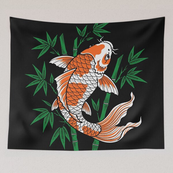 Item preview, Koi Fish And Bamboo Leaves - Japanese Irezumi Tattoo Art designed and sold by Surviving Monday Club.