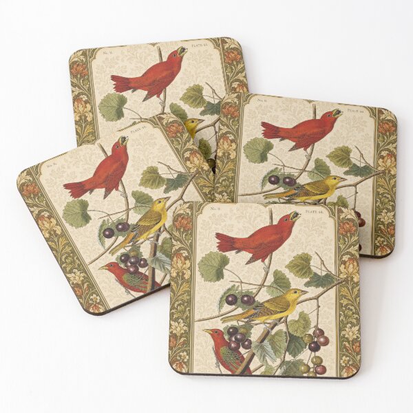 Item preview, Summer Tanager (Summer Red Bird) — Audubon Arts & Crafts Bird Print designed and sold by kornkobart.