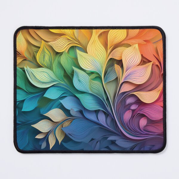 Item preview, Rainbow coloured autumn leaves decor. Spring Boho pastel watercolour leaves abstract botanicals 3d designed and sold by navitalidesign.