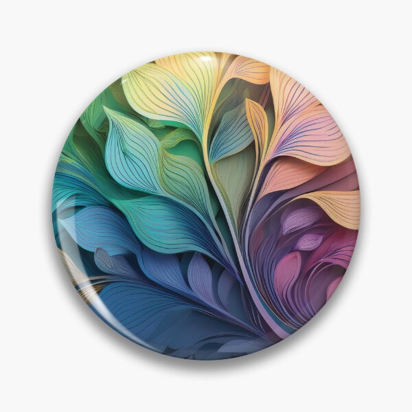 Item preview, Rainbow coloured autumn leaves decor. Spring Boho pastel watercolour leaves abstract botanicals 3d designed and sold by navitalidesign.