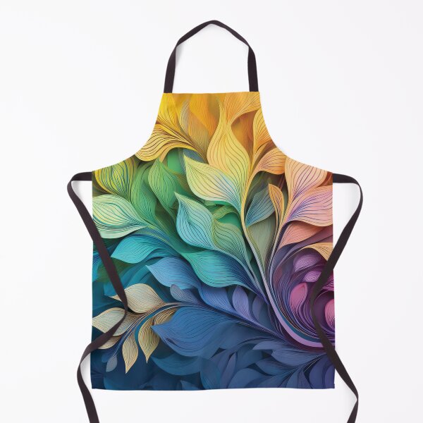 Item preview, Rainbow coloured autumn leaves decor. Spring Boho pastel watercolour leaves abstract botanicals 3d designed and sold by navitalidesign.