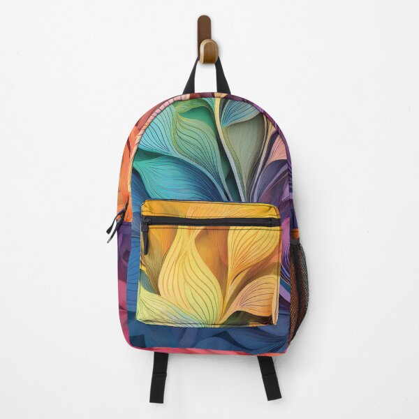 Item preview, Rainbow coloured autumn leaves decor. Spring Boho pastel watercolour leaves abstract botanicals 3d designed and sold by navitalidesign.