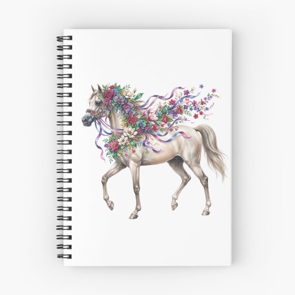 Item preview, Elegant Floral Horse Botanical Portrait designed and sold by ImageryLoom.