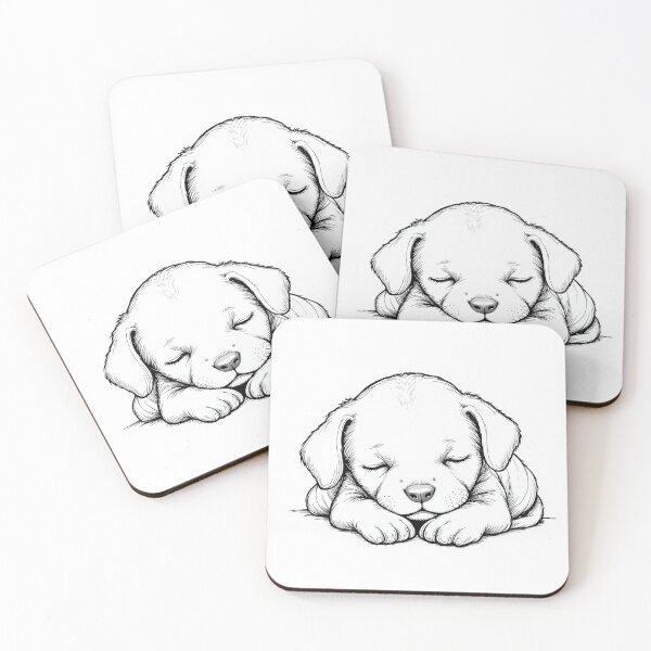Item preview, Cute Sleeping Puppy Minimalist Line Art – Cozy Dog Lover Illustration designed and sold by PixPixari.