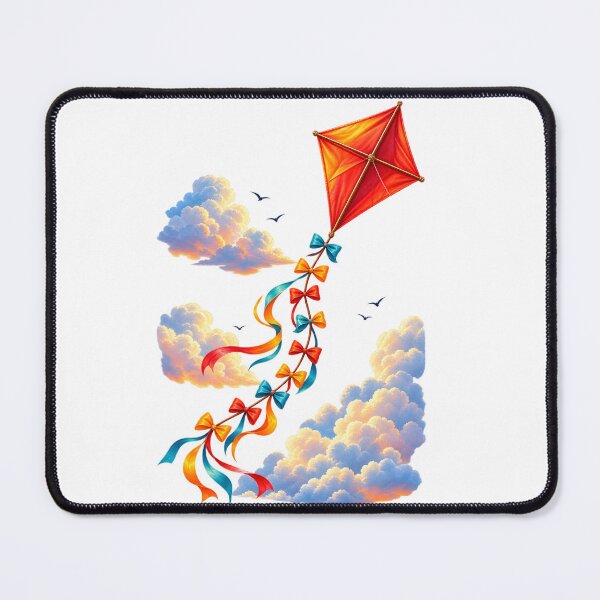 Item preview, Colorful Kite Flying Through Dreamy Clouds designed and sold by TinyWeird.