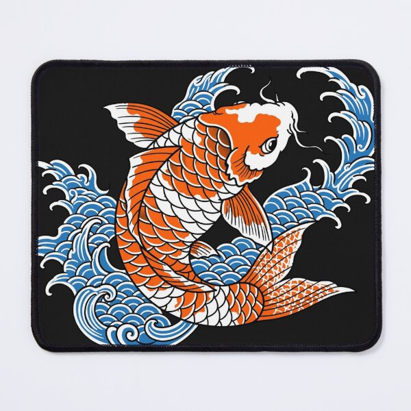 Item preview, Koi Fish And Japanese Waves - Seigaiha Irezumi Tattoo Art designed and sold by Surviving Monday Club.