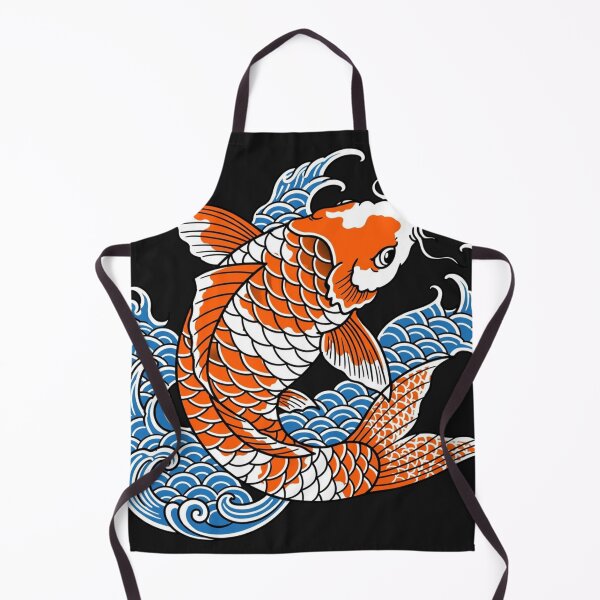 Item preview, Koi Fish And Japanese Waves - Seigaiha Irezumi Tattoo Art designed and sold by Surviving Monday Club.