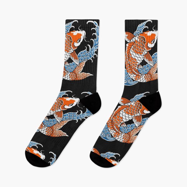Item preview, Koi Fish And Japanese Waves - Seigaiha Irezumi Tattoo Art designed and sold by Surviving Monday Club.
