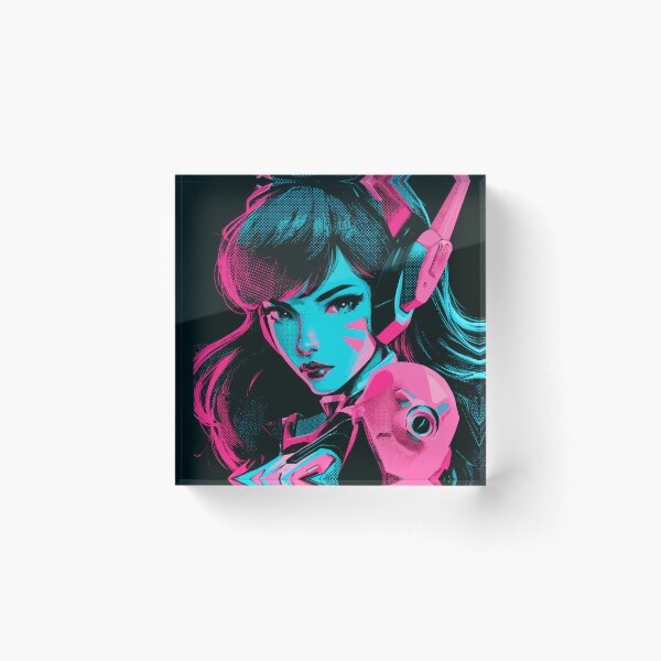 Item preview, Neon Pink Duotone Gamer Girl  designed and sold by AnimeArsenalPrints.