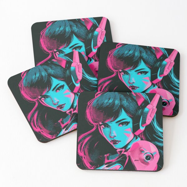 Item preview, Neon Pink Duotone Gamer Girl  designed and sold by AnimeArsenalPrints.