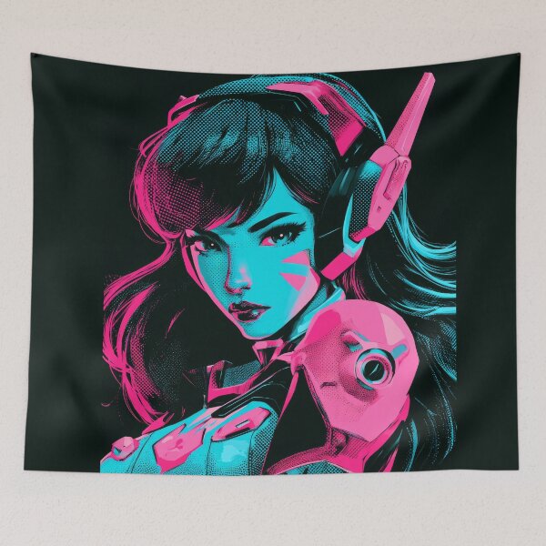 Item preview, Neon Pink Duotone Gamer Girl  designed and sold by AnimeArsenalPrints.