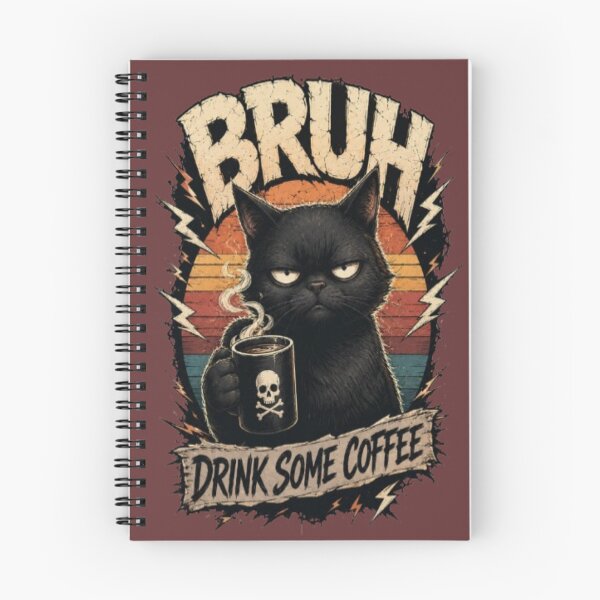Item preview, Bruh Drink Some Coffee Funny Black Cat Retro Art designed and sold by DailySparks.