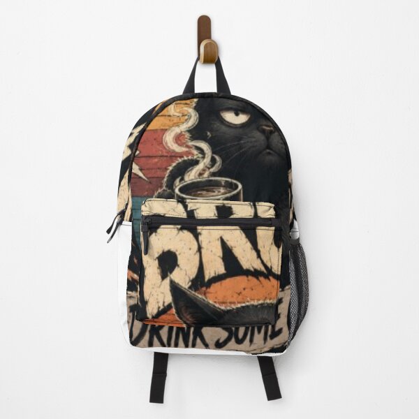 Item preview, Bruh Drink Some Coffee Funny Black Cat Retro Art designed and sold by DailySparks.