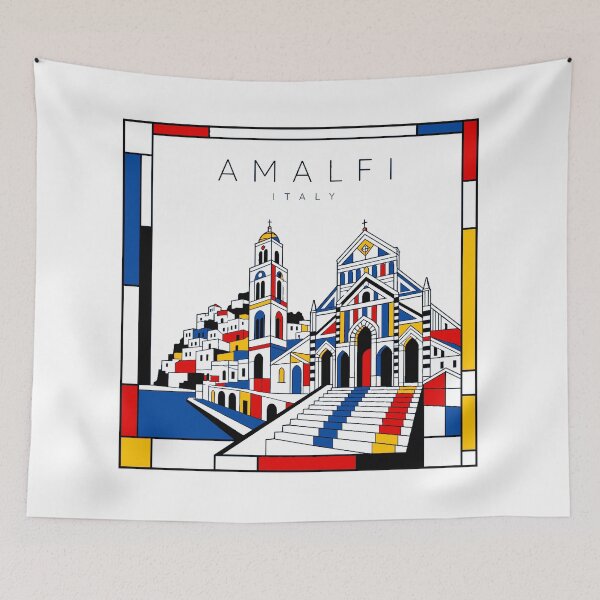 Item preview, Amalfi Mondrian style poster 3D designed and sold by CMYKStudio.