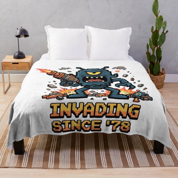Item preview, Retro Pixel Alien Invader Video Game Art - Invading Since 78 designed and sold by jhgjykuo.