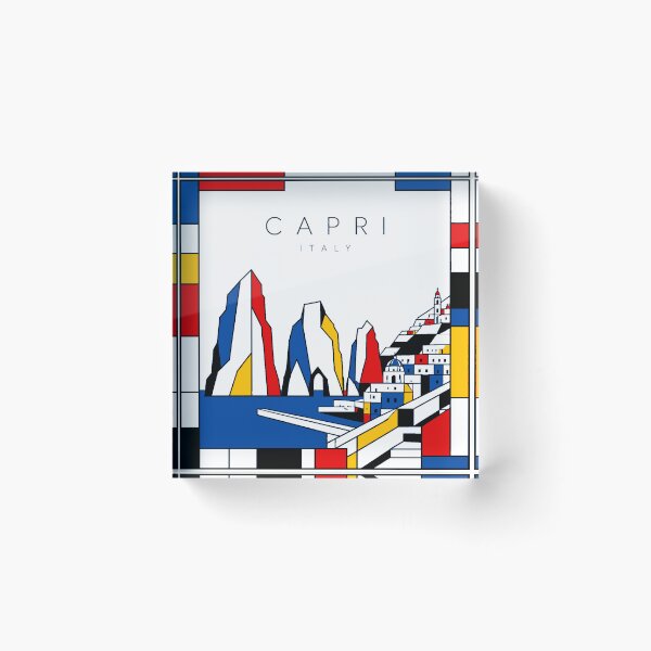 Item preview, Capri Mondrian style poster 3D designed and sold by CMYKStudio.