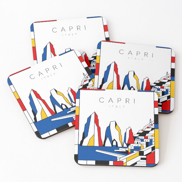 Item preview, Capri Mondrian style poster 3D designed and sold by CMYKStudio.