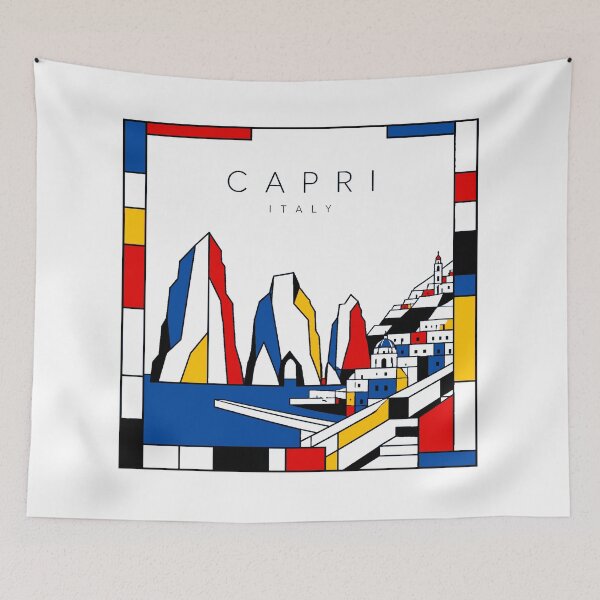 Item preview, Capri Mondrian style poster 3D designed and sold by CMYKStudio.