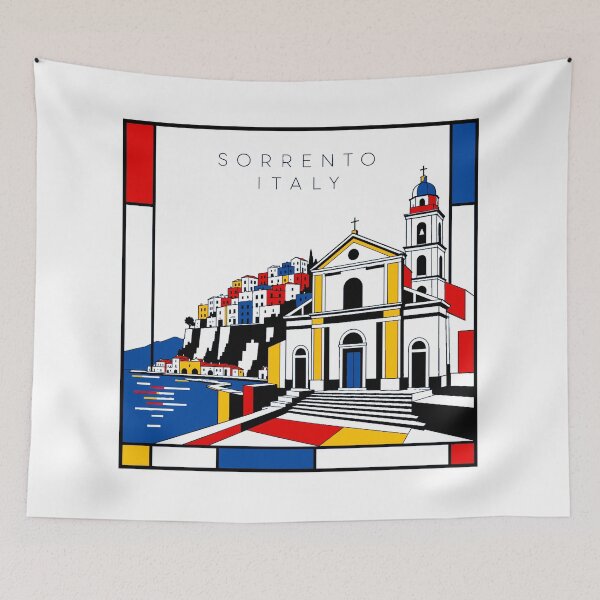 Item preview, Sorrento Mondrian style poster 3D designed and sold by CMYKStudio.