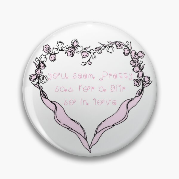 Item preview, Pretty Sad Girl in Love – Pink Floral Heart designed and sold by GreenxGreen.