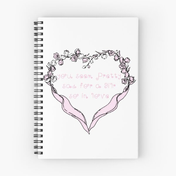 Item preview, Pretty Sad Girl in Love – Pink Floral Heart designed and sold by GreenxGreen.