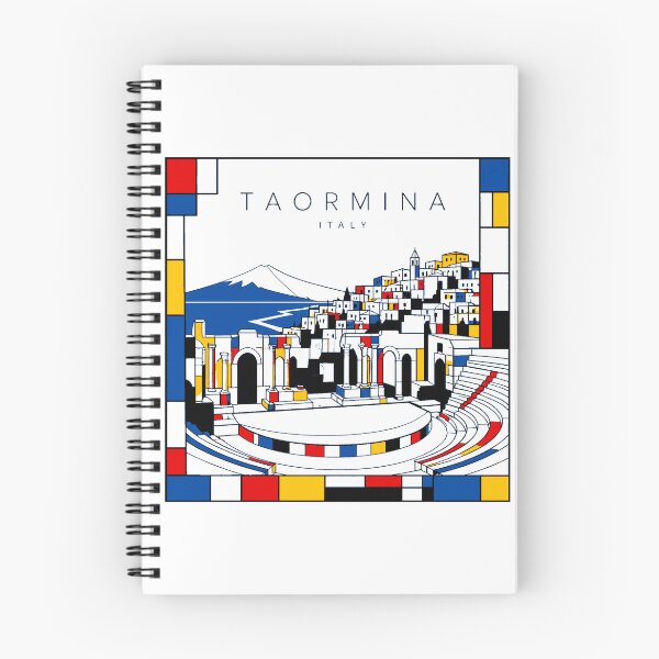 Item preview, Taormina Mondrian style poster 3D designed and sold by CMYKStudio.