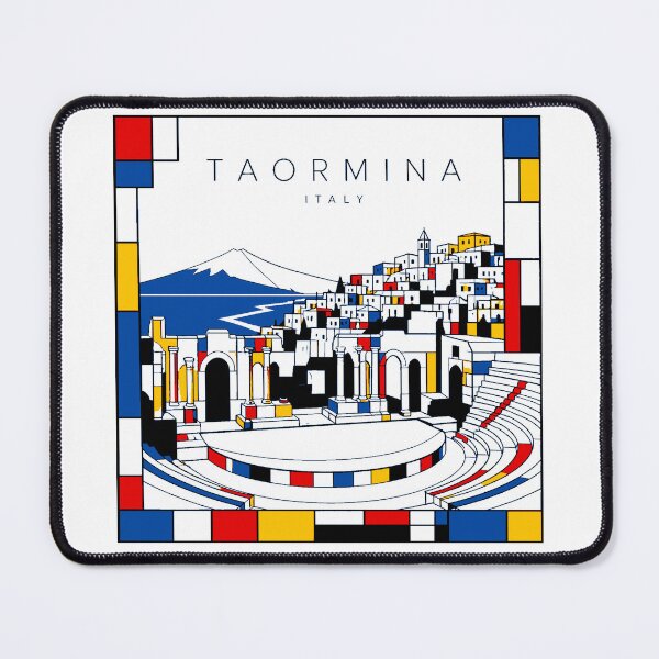 Item preview, Taormina Mondrian style poster 3D designed and sold by CMYKStudio.