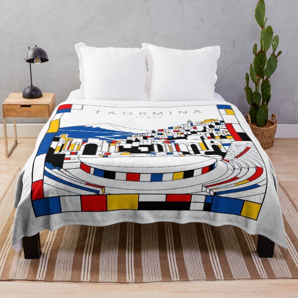 Item preview, Taormina Mondrian style poster 3D designed and sold by CMYKStudio.