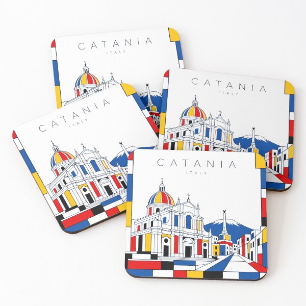 Item preview, Catania Mondrian style poster 3D designed and sold by CMYKStudio.
