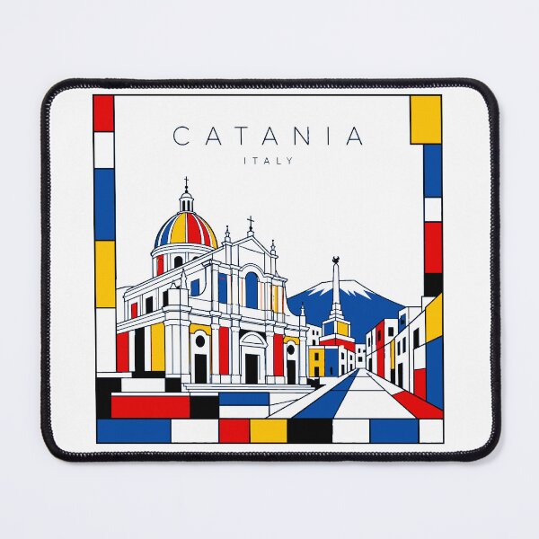 Item preview, Catania Mondrian style poster 3D designed and sold by CMYKStudio.