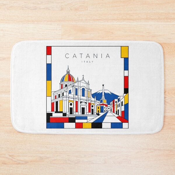 Item preview, Catania Mondrian style poster 3D designed and sold by CMYKStudio.