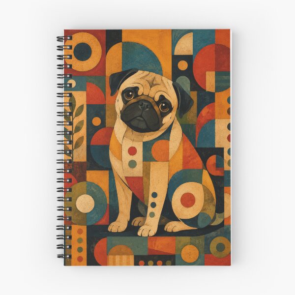 Item preview, Colorful Pug Folk Art Geometric Dog Pattern designed and sold by Petsthetic.