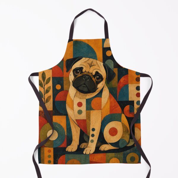 Item preview, Colorful Pug Folk Art Geometric Dog Pattern designed and sold by Petsthetic.