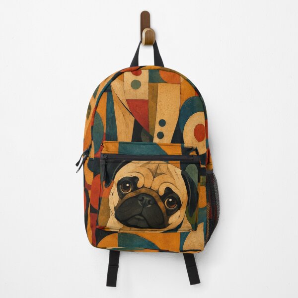 Item preview, Colorful Pug Folk Art Geometric Dog Pattern designed and sold by Petsthetic.