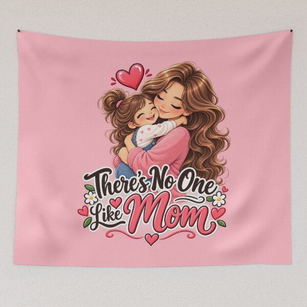 Item preview, There’s No One Like Mom – Cute Mother and Daughter Love Illustration designed and sold by WordPlayStudio.