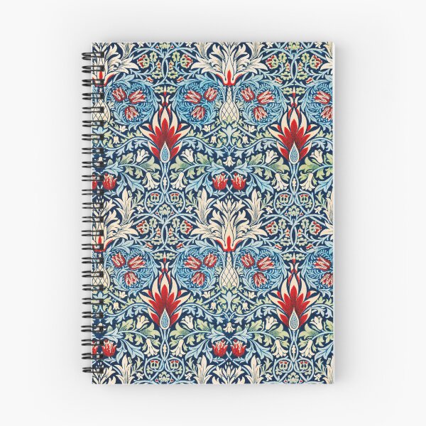 Item preview, Arts and Crafts Floral Pattern – Blue Red Vintage Botanical Design designed and sold by Good_Things.