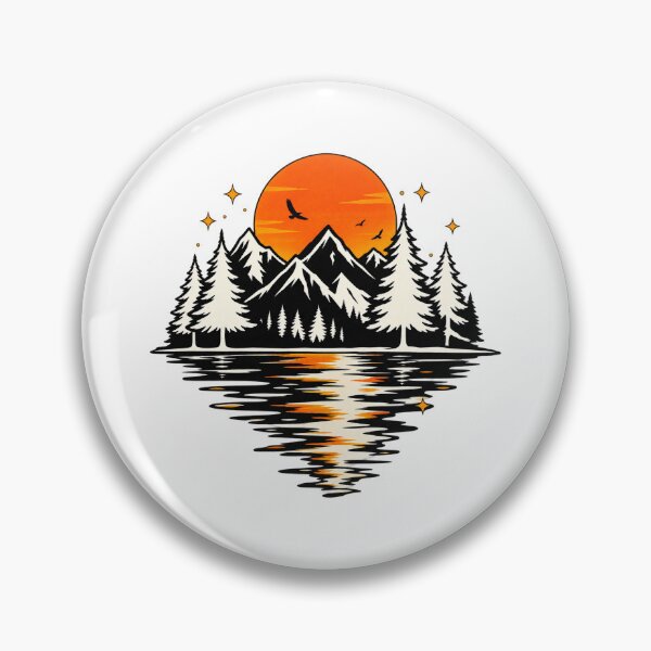 Item preview, Mountain Lake Sunset | Vintage Wilderness Landscape | Pine Trees & Snow Capped Mountains Nature Design designed and sold by TheAllInStore.