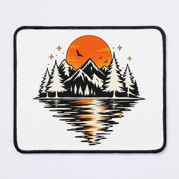 Item preview, Mountain Lake Sunset | Vintage Wilderness Landscape | Pine Trees & Snow Capped Mountains Nature Design designed and sold by TheAllInStore.