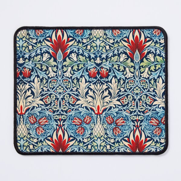 Item preview, Arts and Crafts Floral Pattern – Blue Red Vintage Botanical Design designed and sold by Good_Things.