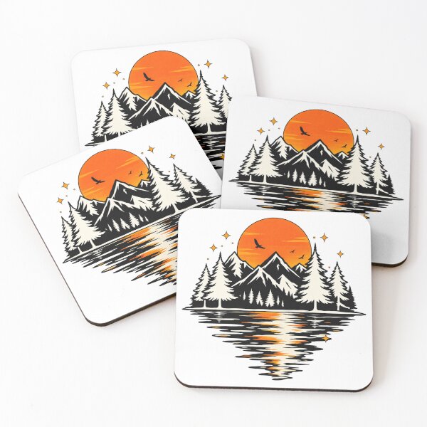 Item preview, Mountain Lake Sunset | Vintage Wilderness Landscape | Pine Trees & Snow Capped Mountains Nature Design designed and sold by TheAllInStore.