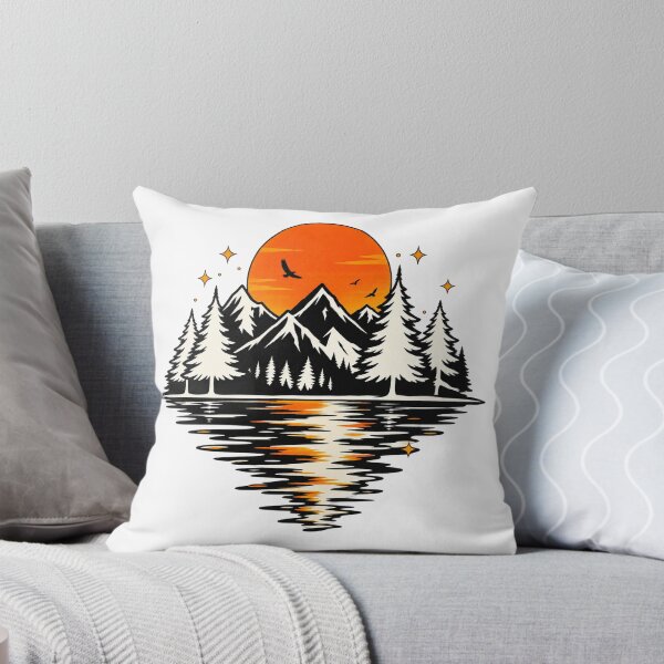 Item preview, Mountain Lake Sunset | Vintage Wilderness Landscape | Pine Trees & Snow Capped Mountains Nature Design designed and sold by TheAllInStore.