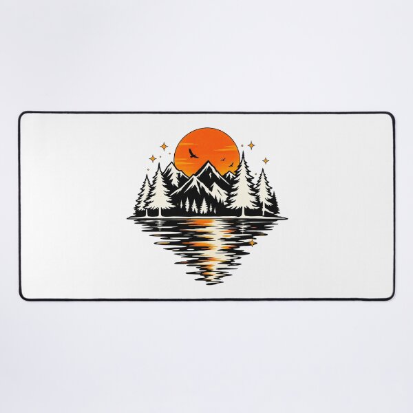 Item preview, Mountain Lake Sunset | Vintage Wilderness Landscape | Pine Trees & Snow Capped Mountains Nature Design designed and sold by TheAllInStore.