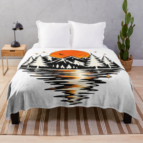 Item preview, Mountain Lake Sunset | Vintage Wilderness Landscape | Pine Trees & Snow Capped Mountains Nature Design designed and sold by TheAllInStore.