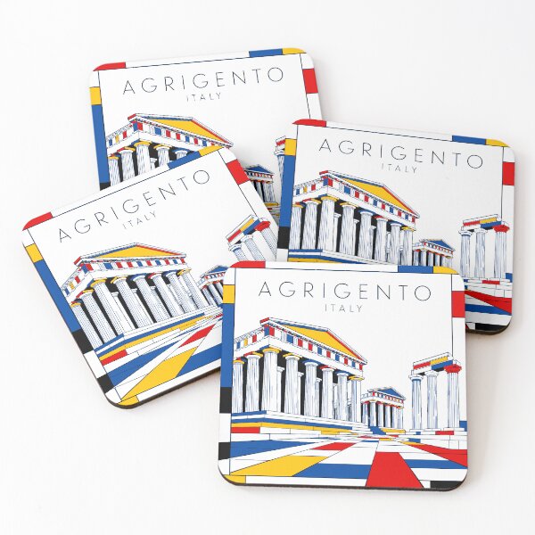 Item preview, Agrigento Mondrian style poster 3D designed and sold by CMYKStudio.