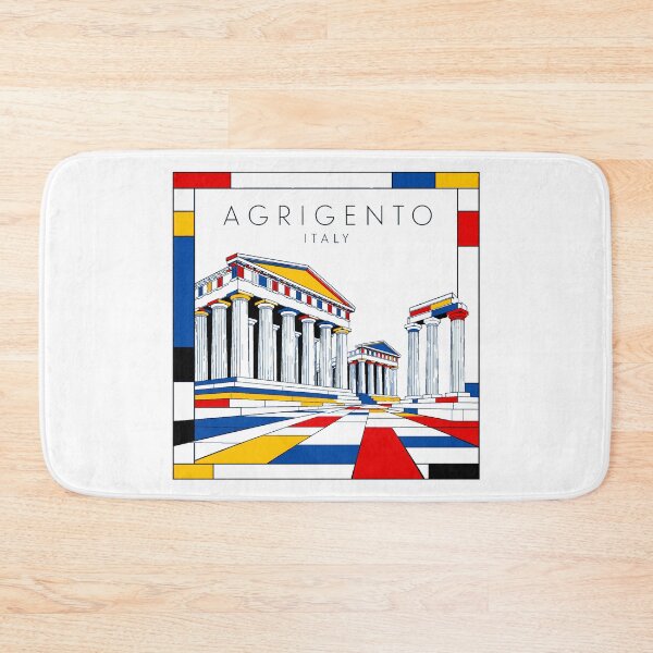 Item preview, Agrigento Mondrian style poster 3D designed and sold by CMYKStudio.