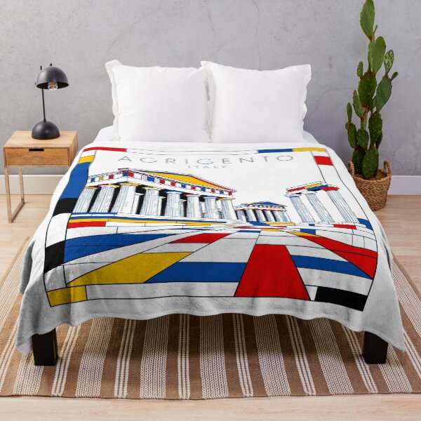 Item preview, Agrigento Mondrian style poster 3D designed and sold by CMYKStudio.