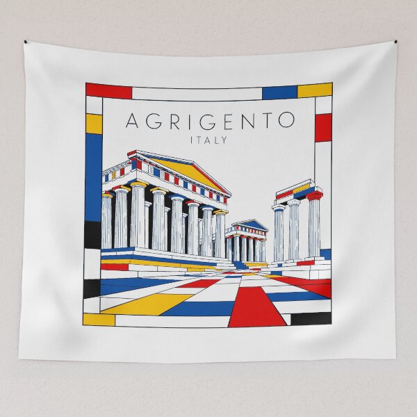 Artikelvorschau, 3D-Poster im Mondrian-Stil von Agrigento entworfen und verkauft von CMYKStudio.