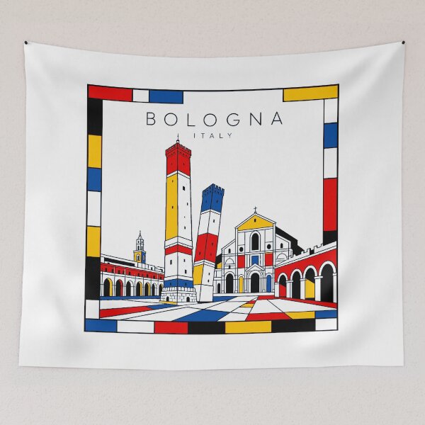 Item preview, Bologna Mondrian style poster 3D designed and sold by CMYKStudio.