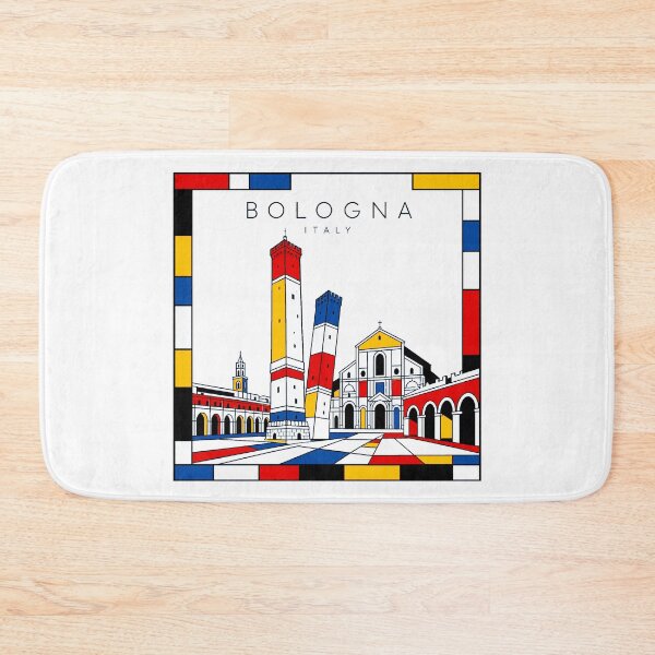 Item preview, Bologna Mondrian style poster 3D designed and sold by CMYKStudio.